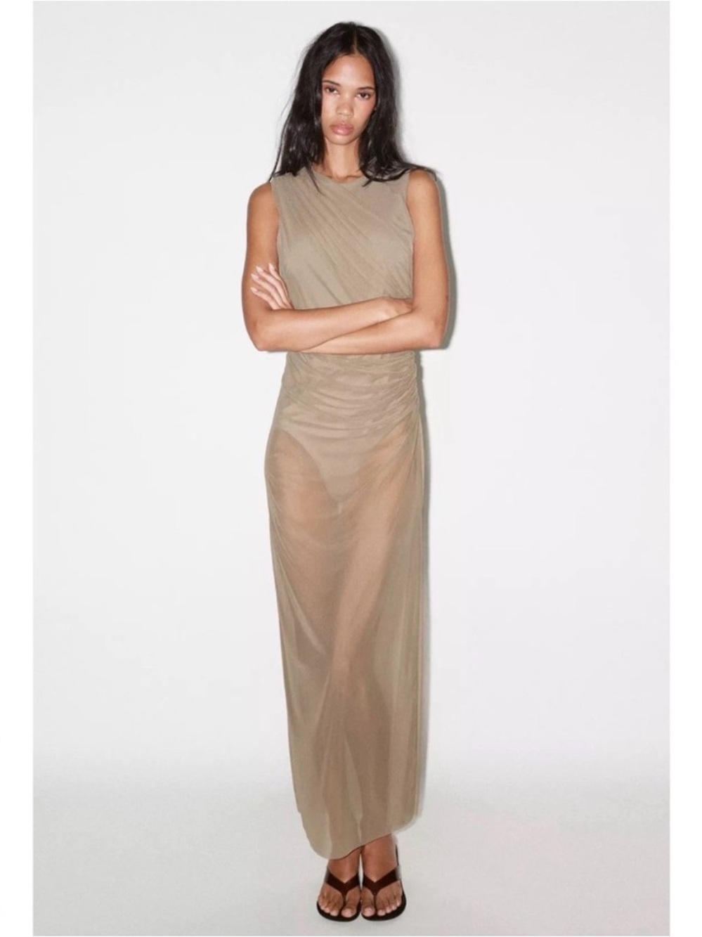 Zara tulle midi bodycon dress
